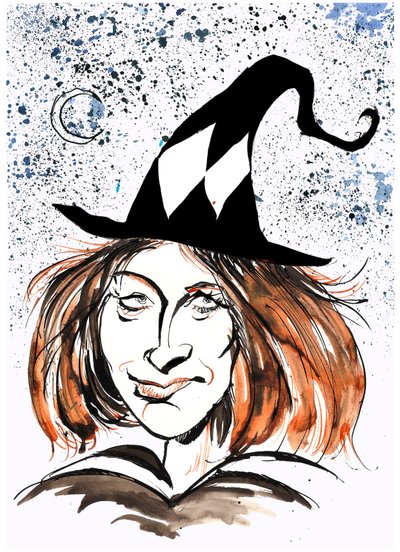 J K Rowling - caricature as a witch by Neale Osborne